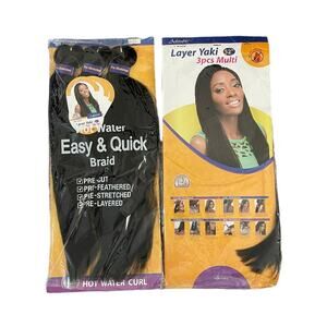 Adorable Pre Stretched Yaki Braiding Hair 52" 3pcs MultiPack Color 2 Natural Blk